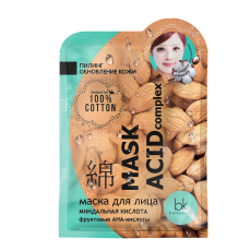 BelKosmex J-Beauty. Тканевая маска для лица Миндальная кислота и фруктовые АНА-кислоты 19г