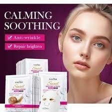 SADOER Омолаживающая маска для лица с коллагеном и муцином улитки Snail Reorganize Collagen Mask, 25 Арт.: 2763 Тканевая маска с эффектом лифтинга для ухода за сухой и зрелой кожей лица на основе муци