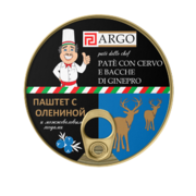 Паштет с олениной и можжевеловыми ягодами ARGO Pate’ dello chef в жестебанке с ключом easy open 250 гр.