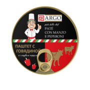 Паштет с говядиной и сладким перцем ARGO Pate’ dello chef в жестебанке с ключом easy open 250 гр.