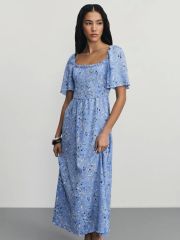 ZR2506022905-204 платье женское синий цветы мелкие ZARINA