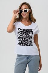 444960 Натали Футболка леопард