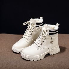 Женские высокие зимние ботинки, кожа