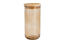 Банка для сыпучих продуктов, 820 мл, стекло/дерево, коричневая, Jars, 63296