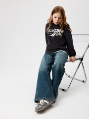20210440110 Брюки джинсовые детские для девочек Nifa1 синий ACOOLA Kids
