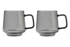 Кружка, 2 шт, 400 мл, стекло Б, серая, Blend Sala, 62254