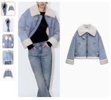 Джинсовая мотоциклетная куртка под ZARA
