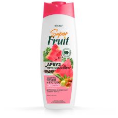 031662 Витэкс Super FRUIT. Шампунь АРБУЗ + фруктовый микс ОБЪЕМ и ГУСТОТА для тонких и лишенных объема волос БЕЗ СИЛИКОНОВ, 500 мл