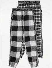 Grey Checked Lounge Bottoms 2 Pack
