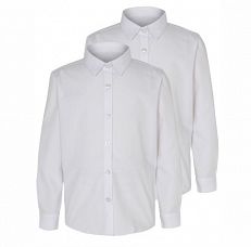 Girls White Long Sleeve School Shirts 2 Pack