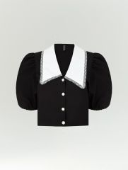 Укороченная блузка с воротником, B3157/sisia