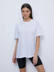 OmT_D1301 Фуфайка (футболка) женская OVERSIZE, CO Omsa Футболка Bianco (Белый)