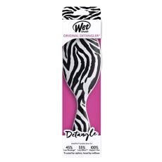 Wet Brush Расческа для спутанных волос / Original Detangler Safari Zebra BWR830SAFZE, черно-белый