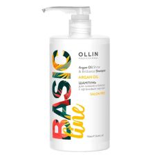 Ollin Шампунь для сияния и блеска волос с аргановым маслом / Basic Line, 750 мл
