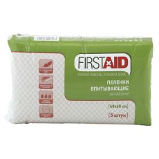 Пеленки FirstAid медицинские впитывающие 60х60 см - 5 шт