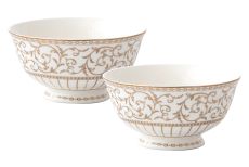 Пиала, 11х6 см, 2 шт, фарфор N, белая, с золотистым орнаментом, Golden, 63267
