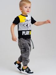 12533033 PLAYTODAY Фуфайка черный,белый,жёлтый