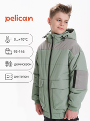 BZJC3369 Ветровка для мальчиков Светло-зеленый(60) Pelican
