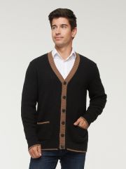 Кардиган мужской 5222-11041 чёрный/кофейный VAY