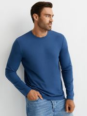 OmT_U 1631 Лонгслив мужской прямого кроя, CO+EL Omsa Лонгслив Blu Scuro (Синий)