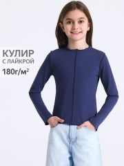 494170 Апрель Лонгслив светло-синий