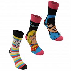DC Comics 3 Pack Crew Sock Ladies