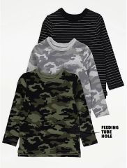 Easy On Adaptive Camouflage Print Long Sleeve Tops 3 Pack