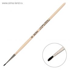 5122895 Кисть Белка круглая № 0 (диаметр обоймы 1 мм; длина волоса 5 мм), деревянная ручка, Calligrata