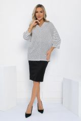К12955-10М Костюм (Блуза+Юбка) LADY TAIGA Черно-белый