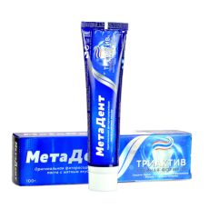 MetaDent Зубная паста: защита эмали, отбеливание, борьба с зубным налетом / Triactive, мятный вкус, 100 г