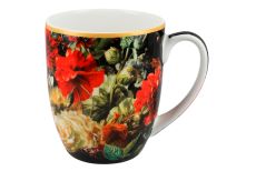 Кружка, 400 мл, фарфор F, черная, Маки, Baroque flowers, 62361