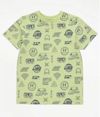 Green Gaming Graphic Print T-Shirt