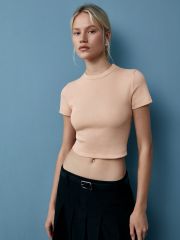 Mi 1421С Fresh Футболка укороченная (кашкорсе) Minimi Футболка Corallo (Оранжевый)