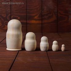 2431268 Матрёшка 5 в 1, неокрашенная