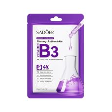 SADOER Антивозрастная маска для лица с витамином B3 Арт.: 50226 ?Главный супер-ингредиент маски – витамин В3. Он выравнивает цвет кожи, помогает бороться с мелкими морщинками и тусклостью. Витамин В3