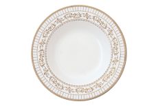 Тарелка суповая, 21,5 см, фарфор P, белая, с золотистым орнаментом, Golden, 63259