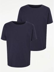 Navy Crew Neck School T-Shirt 2 Pack