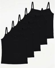 Black Bow Detail Cami Tops 5 Pack