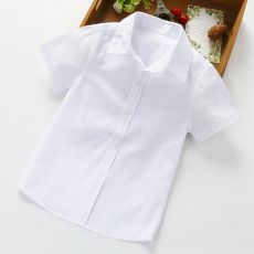 Белая рубашка на мальчика с коротким рукавом