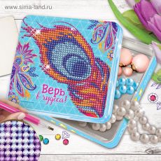 2694948 Алмазная мозаика на шкатулке «Перо», 14 х 14 см