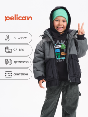 BZJC3369 Ветровка для мальчиков Серый(40) Pelican