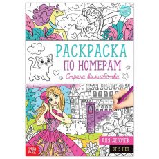 5298376 Раскраска по номерам «Страна волшебства», 16 стр., формат А4