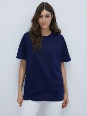 OmT_D1301 Фуфайка (футболка) женская OVERSIZE, CO Omsa Футболка Blu (Синий)