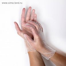1225697 Перчатки виниловые одноразовые неопудренные, размер М, 100 шт/уп