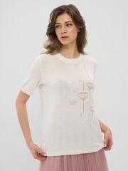 Джемпер женский 5241-41460 молоко/св.верба/розовый жемчуг VAY