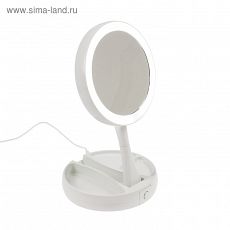3640408 Зеркало LuazON KZ-09, подсветка, 30 × 16 × 16 см, увеличение х10, 4*АА, USB