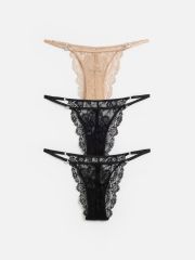 31204122255 Трусы черный с бежевым Infinity Lingerie