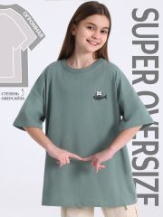 499736 Апрель Футболка серо-зеленый