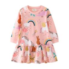 Платье с единорогами на 2-7 лет