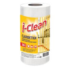 028696  Romax i-Clean. Универсальные салфетки в рулоне для сухой и влажной уборки, 50 шт